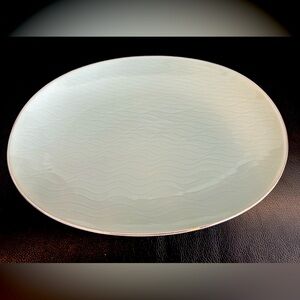 Porcelain Celadon China Rythm Medium Platter Aqua Color